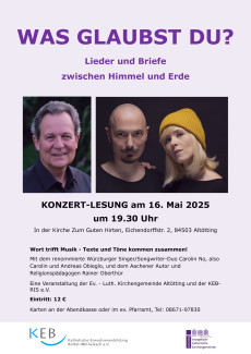 Konzert-Lesung "Was Glaubst Du?"